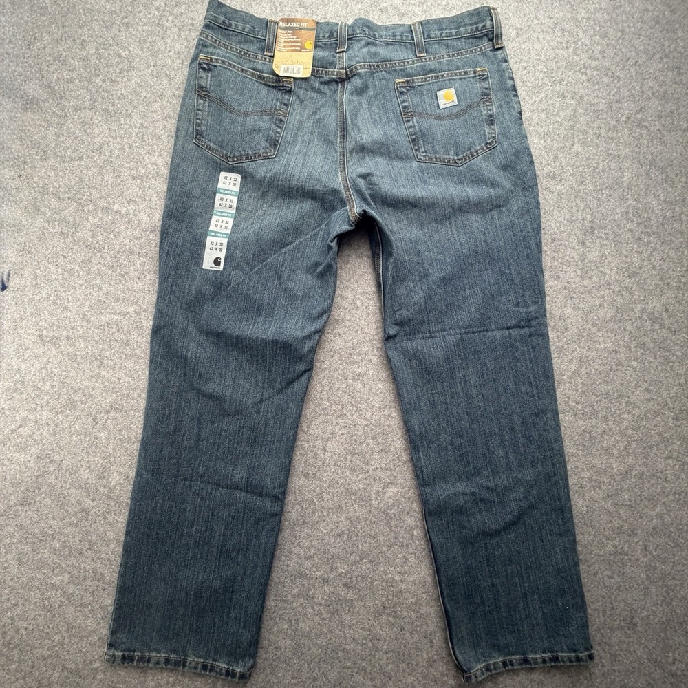 Carhartt Jeans Men's 42 x 32 Relaxed Fit Blue Denim Pants Workwear Heavy Holter